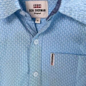 Ben Sherman little boys‎ 6  Light Blue Paisley Button Down Shirt toddler